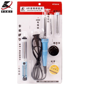 Kraftwell soldering iron 6-piece set soldering wire electric soldering iron tip rosin paste soldering iron stand solder suction device ot2616