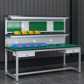 Kegan diy aluminum alloy anti-static workbench aluminum profile operating table computer table workshop factory assembly line assembly table repair table can be customized including accessories 2000*800*1600 double drawer