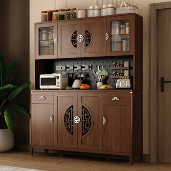 Gulejar new chinese sideboard storage cabinet modern kitchen cupboard home dining room living room meal preparation high wine cabinet multi-functional socket hole plate 140*40*200