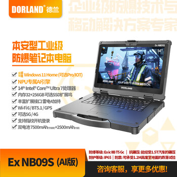 Dorland intrinsically safe industrial-grade explosion-proof notebook computer ex nb09s ai version ex ic iib t5 gc ex ic iib t5 gc ex nb09s ai version