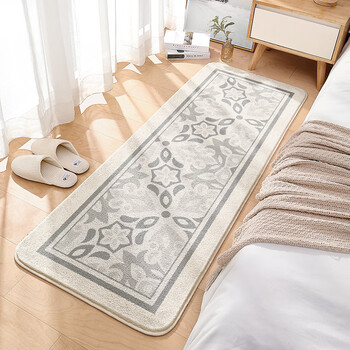 Dajiang bedside carpet bedroom wabi-sabi style long thickened bed front mat cat-like bay window mat living room coffee table blanket biulai 80cm*160cm