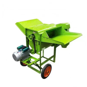 Huili multifunctional thresher small agricultural soybean wheat rice sorghum rapeseed rice threshing household harvester 40 green thresher + motor + wheel