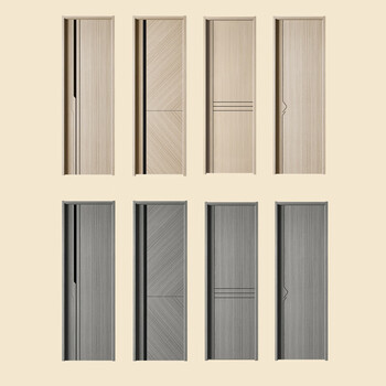 Carbon crystal wood door, solid wood door, paint-free door, room door, bedroom wooden door custom set, soundproof home interior door, section 1/ section 3 (excluding hardware, no anti-deformation steel pipe)