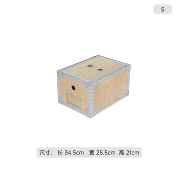 Customized rice storage dulton wooden storage box, metal-edged industrial style wooden box, outdoor camping storage box, small wooden