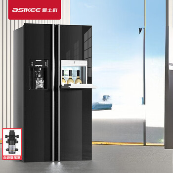 Siemens ice refrigerator double door ice machine black tempered glass air-cooled frost-free double door automatic production without water source to receive bottled water - glass door ice refrigerator