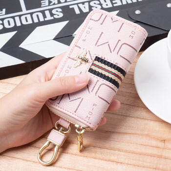 Beishi 2024 new korean style fashion key bag multi-functional personalized home key chain european and american versatile universal waist bag european and american pink