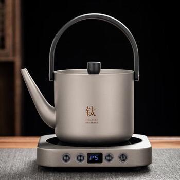 Gryan japan imported high-quality lifting beam pure titanium single pot induction cooker heating kettle office health pot tea set frosted pure titanium kettle + l02 gray a 1.0l free shipping insurance when placing an order