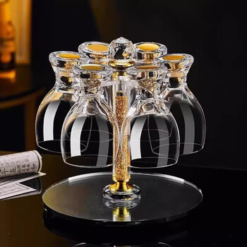 Degusite gold foil new beer mug large capacity draft beer mug creative household light luxury crystal special thickened craft mug upgraded version 350ml beer mug 6 pieces + crystal cup holder