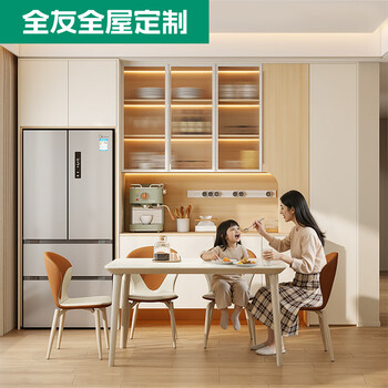 Quanyou whole house customized wardrobe bedroom modern simple living room background wall small apartment cabinet finished furniture set 35800 yuan whole house package package