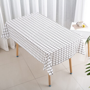 Hou dafu thickened disposable rectangular tablecloth disposable tablecloth red waterproof plastic tablecloth anti-oil stain strips 1.4 2.2 white grid 10 sheets single stack