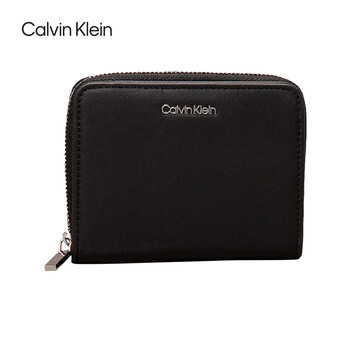 Calvin kleinck women's bag logo zipper wallet card bag clutch k60k610300 black light luxury gift for girlfriend