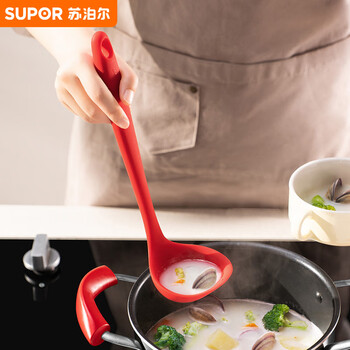 Supor silicone chinese soup spoon food grade high temperature resistant non-stick wok soup spoon kt03ah10