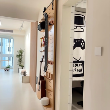 Shelves, perforated panels, barn doors, bathroom sliding doors, kitchen sliding doors, multifunctional hanging rail doors for storage, paint-free set, free shipping