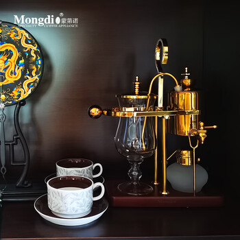 Mongdio royal belgian pot home stainless steel siphon coffee maker filter pot coffee pot set rich gold