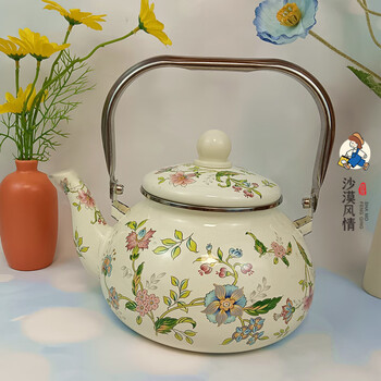 Thickened enamel large capacity enamel milk tea cold water coffee kettle decoction filter teapot induction cooker gas universal 1ml midsummer kettle with filter 2400ml