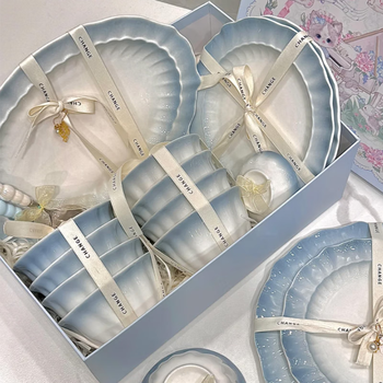 Qishu bowl set 2025 new household tableware high-looking housewarming gift ceramic bowl plate tableware set 4 people food and soup bowl gift box 18-piece set