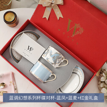 Wooch coffee cup ceramic matching cup housewarming wedding gift for newlyweds light luxury high-end gift box high-looking birthday gift