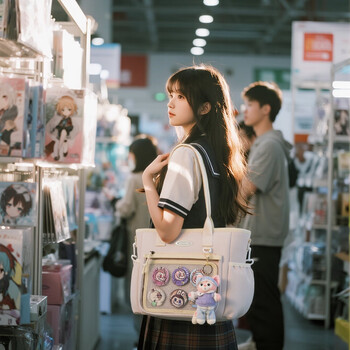 Edison edison middle school student portable tutoring bag high school student single shoulder crossbody bag two-dimensional pain bag tote bag w20-2