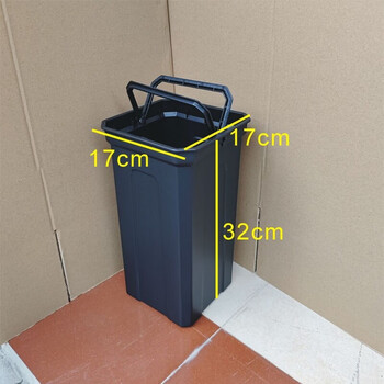 Trash can liner plastic trash can liner outdoor trash can commercial thickened square black ash bucket hotel bucket large inner bucket 9 liters-17*17*32 high