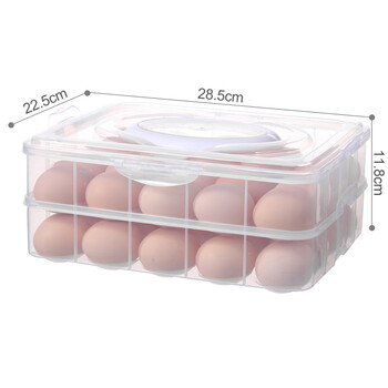 Ye yuzhuang egg box refrigerator goose egg box egg tray 20 pieces plastic box crisper egg storage box thickened box transparent color one layer without lid (can hold 20 eggs) box