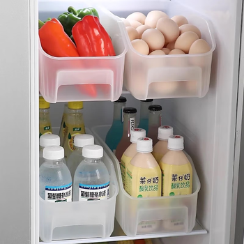 Home katei story japanese egg storage box drawer-type refrigerator storage box fruit box organization artifact food-grade vegetable fresh-keeping basket transparent color refrigerator storage box 2-piece set