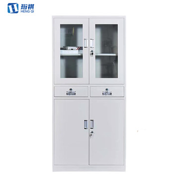 Hengqi steel two-bucket filing cabinet hq-x2403 length 850*width 390*height 1800mm thickness 0.6mm unit hq-x2403 gray white 30