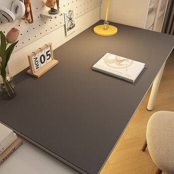 Pu desk mat, office computer desktop protection mat, coffee table mat, dressing table mat, waterproof no-wash student writing desk mat, dark gray (upgraded non-slip bottom) 60x120cm