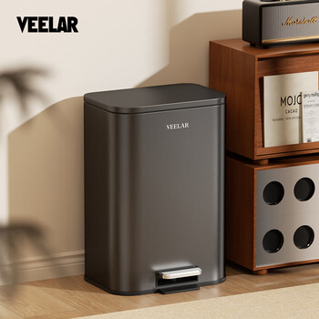 Veelar living room trash can for kitchen special household high-end light luxury with lid large size high-value foot-operated 2025 new style 20l starry sky gray living room/kitchen