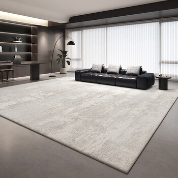 Budisi autumn and winter plush carpet living room light luxury bedroom large area thickened sofa high-end no-wash wipeable gray waterproof chucha anti-stain imitation cashmere 240*340cm exquisite double-line seam