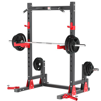 Bench press rack smith machine squat rack multi-functional weightlifting bed gantry home training fitness equipment squat rack 2.2 olympic pole 100kg black film