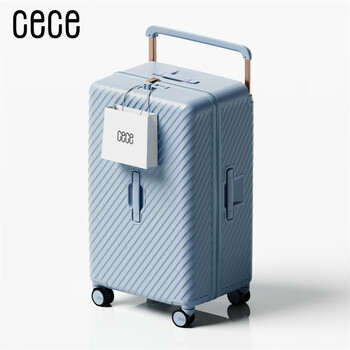 Cece wide trolley suitcase for women and men with large capacity universal wheel trolley suitcase zipper password box thickened strong and durable haze blue 29 inches