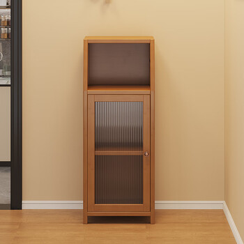 Bamboo yijia coffee machine sideboard kitchen narrow side storage cabinet storage living room tea cabinet sofa corner cabinet storage small size single door model brown-changhong door medieval style