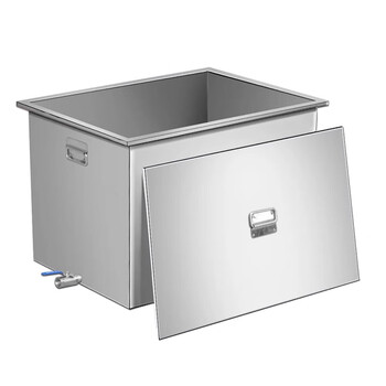 Customized stainless steel water tank 304 stainless steel square water storage bucket floor-standing soaking pool mobile brine cooking bucket 50*30*40 120 catties thickened 304 material