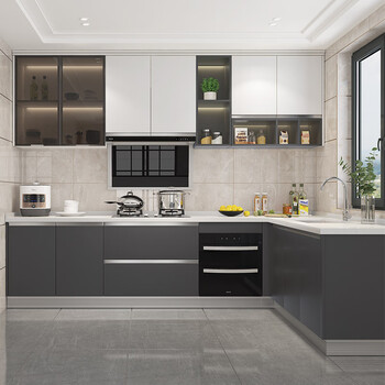 Yunqige kitchen cabinet integrated cabinet customized quartz stone countertop kitchen stove cabinet customized home decoration combination cabinet 1 meter base cabinet + 1 meter countertop (d012/d013/d01