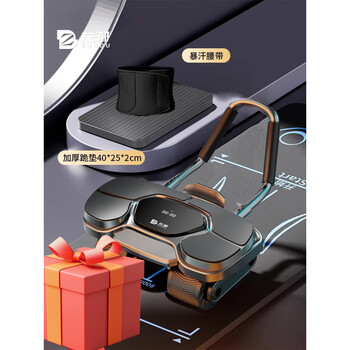 Zuodu's new four-wheel abdominal fitness wheel, automatic rebound abdominal muscle training tool, home fitness men's and women's abdominal curling and slimming belly trainer, flagship counting model - black abdominal fitness wheel + abdominal fitness wheel professional pad - widened four-wheel four-elbow support