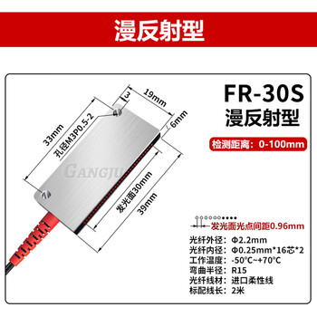 Yuechangsheng strip area matrix fiber optic sensor through-beam infrared sensing diffuse reflection fiber grating fr-30s