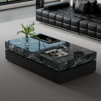 Modern minimalist slate coffee table light luxury italian style simple small apartment living room home high-end rectangular large size coffee table dopod green 120x60x40cm