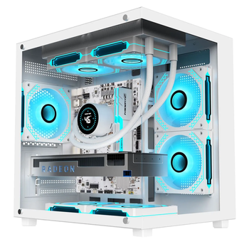 Panoramic room mini pro computer case desktop case atx sea view room supports 360 240 water-cooled luxury chassis panoramic room mini-white supports 240 water-cooled/m-atx motherboard