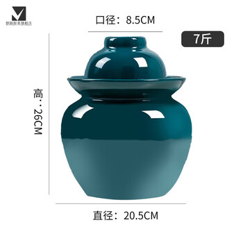 Zhio jingdezhen kimchi jar home earthenware pickle jar sauerkraut pickle jar ceramic old-fashioned sichuan thickened rice wine jar 7 pounds (malachite green) thickened - free chopsticks clip