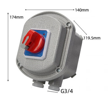 Explosion-proof circuit breaker 2p/3p explosion-proof air switch 10a25a32a63a control box leakage protection circuit breaker round_2p_10a_(built-in chint circuit breaker)