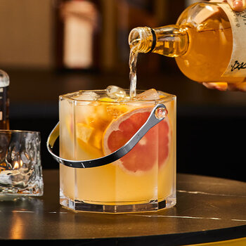 Jefferman jeeform high-looking crystal glass ice bucket home insulated red wine beer ktv bar large european-style ice bucket octagonal glass ice bucket