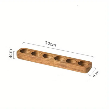 Qinkai japanese solid wood egg storage box acacia wood tray egg storage rack refrigerator kitchen egg plate six grid solid wood tray