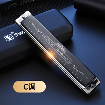 Swan 24-hole polyphonic harmonica in c key sw2409h professional performance harmonica for beginners and adult students introductory exercises in c key recommended for beginners