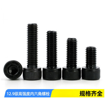 He jiagong customized m2m2.5m3~m16 12.9-level hexagon socket screws high-strength cylindrical head machine screws black m2*4 (50 pcs/full thread)