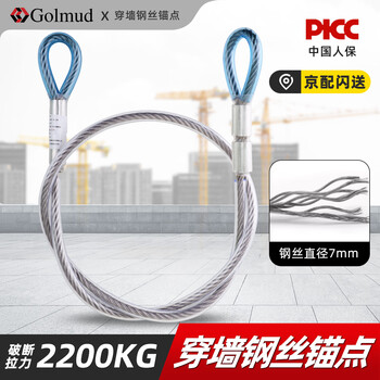 Golmud steel cable anchor point stainless steel wear-resistant national standard high-altitude operation outdoor air conditioning installation engineering construction power construction tether gm3234 80cm