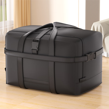 Jiebaina oxford cloth quilt storage bag thickened large-capacity moving packing bag student dormitory clothes organizing luggage bag black-large waterproof and moisture-proof/wear-resistant and durable 1 pack thickened oxford cloth/thick lock buckle