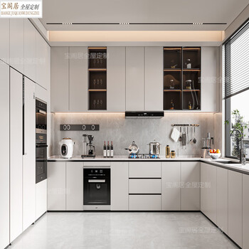 Shanghai integrated cabinets for the whole house customized anti-crystal steel plate pet cabinet door environmentally friendly bunny board cabinet multi-layer board + door panel pet european pine board + countertop 1 meter