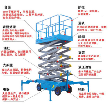 Kezitu customized 12-meter electric lifting platform hydraulic aerial work vehicle scissor-type self-propelled gtjzd03220v
