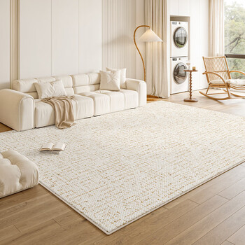 Y u-live carpet living room 2025 new bedroom cream style solid color waterproof no-maintenance floor mat no-wash wipeable sofa coffee table s imitation cashmere-sangwan 80cm*160cm