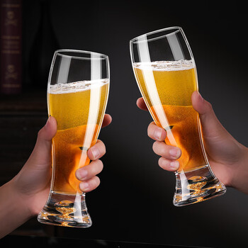 Ying'anmei gold foil beer mug light luxury high-end household set large capacity high-end wheat craft beer mug 2025 new 330ml 2 pieces